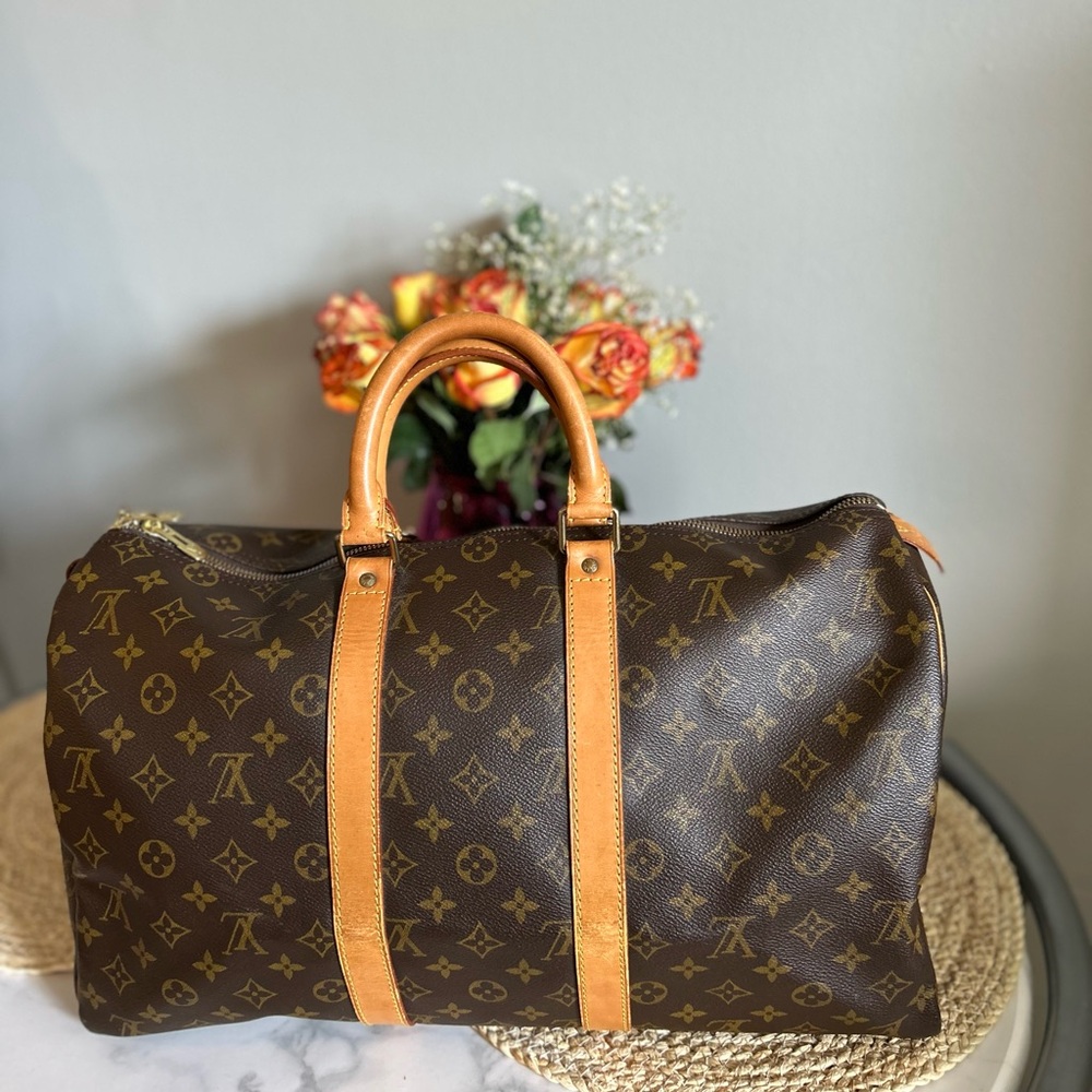 Louis Vuitton Brown Monogram Keepall 45 Bag